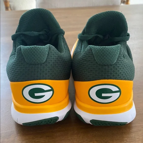Rare Green Bay Packers Nike Free Green and Yellow Men's Shoes - Picture 2 of 10